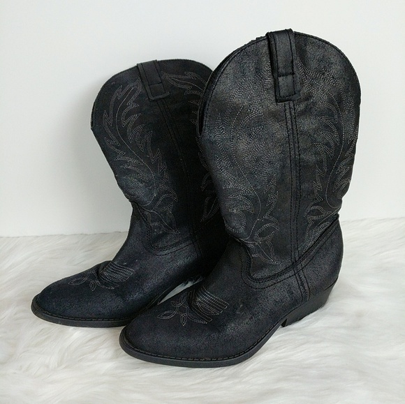 rampage black cowboy boots